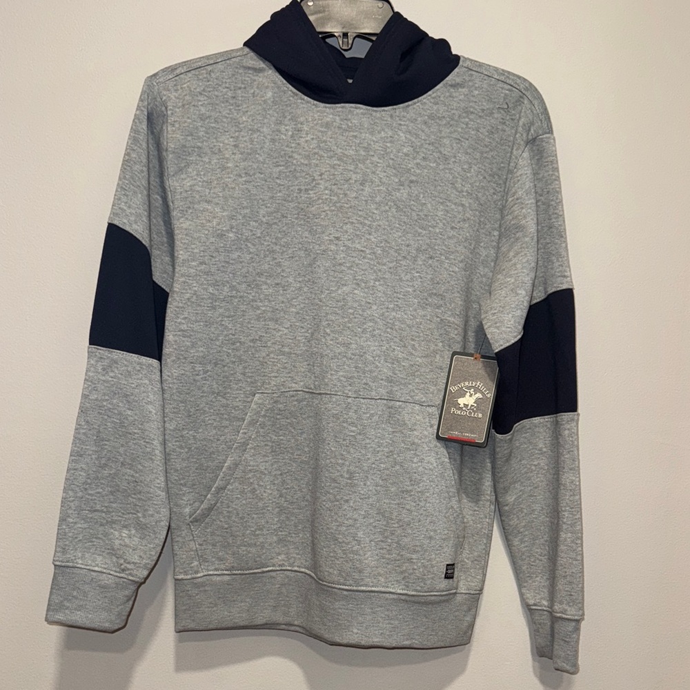 Beverly Hills Polo Club NWT Boys L Gray and Blue Hoodie